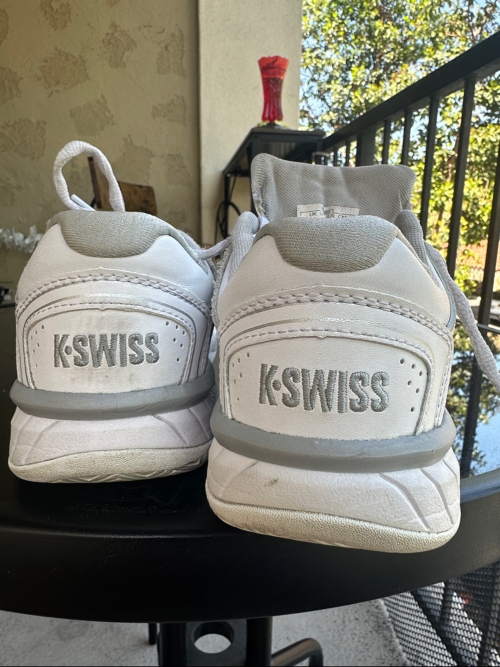 K-Swiss White and Light Gray Lace-Up Sneakers - Picture 5 of 5